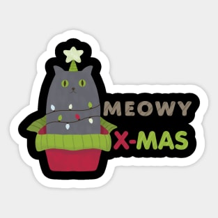 Meowy Christmas Sticker